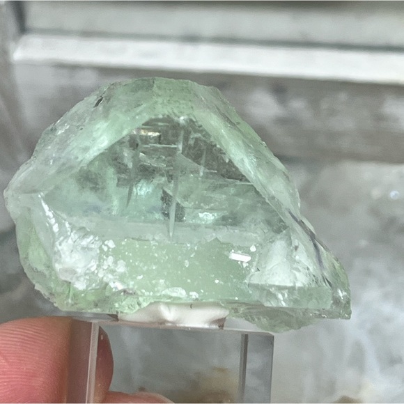 Clear Cubic Fluorite on Stand - Picture 4 of 4